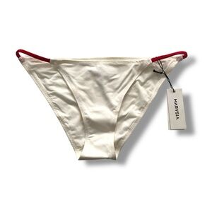 Marysia Swim La Jolla White Red Bikini Bottoms NWT Size Small